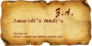 Zakariás Abbás névjegykártya